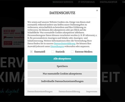 Datenschutz Consent-Management, Cookiebanner