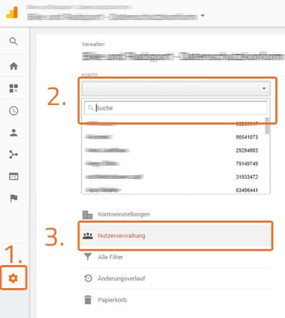 google analytics bearbeitungsberechtigung anpassen