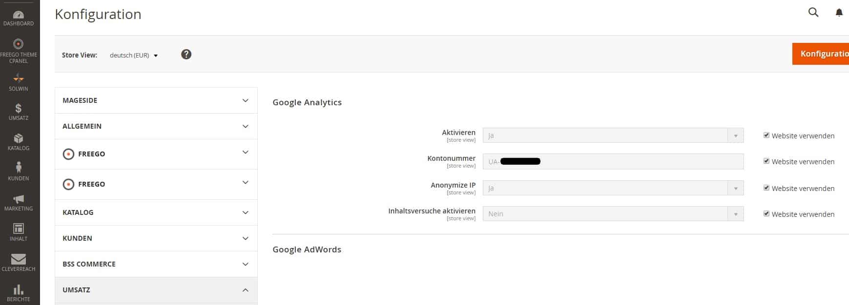 Google Analytics eCommerce Tracking Magento2 - Step 3