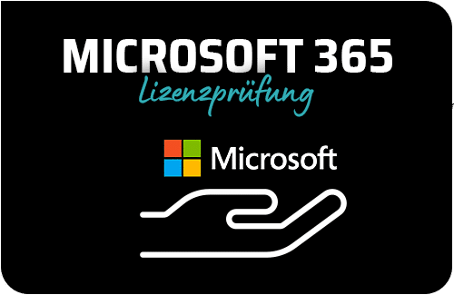 Titelbild Microsoft 365 Lizenzprüfung und -Optimierung Logo von Microsoft in einer offenen Hand