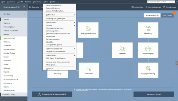 E-Mail-Einstellungen bei Lexware
