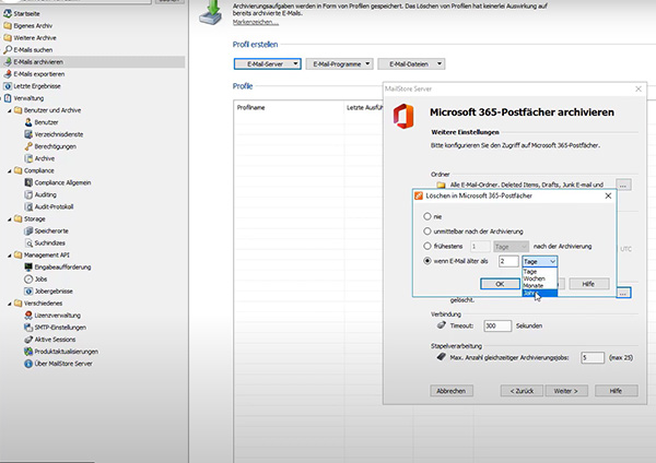 Löschregel einrichten Löschregel einrichten