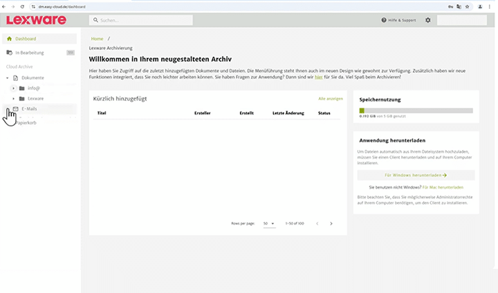 Lexware DMS Screenshot