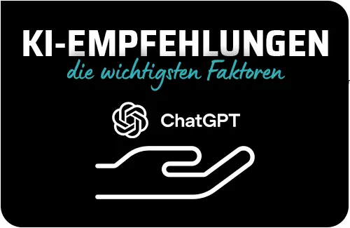 KI-Empfehlungen - die wichtigsten Faktoren: Hand hält ChatGPT